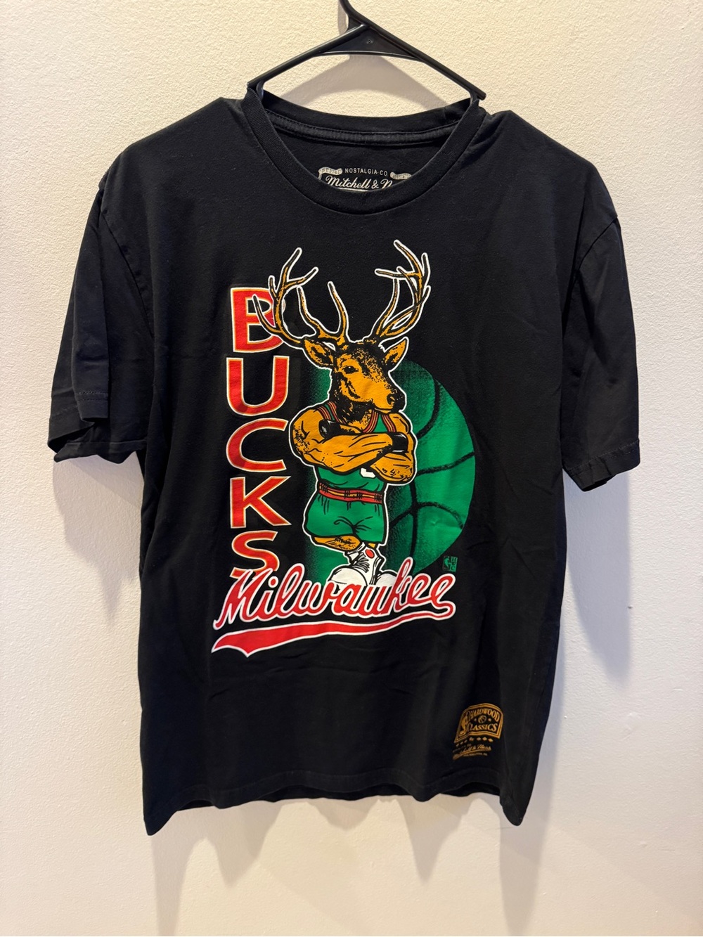 Mitchell & Ness Black Milwaukee Bucks Graphic Tee